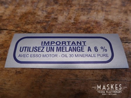 Mixed fuels sticker  6% blue MISA GS150
