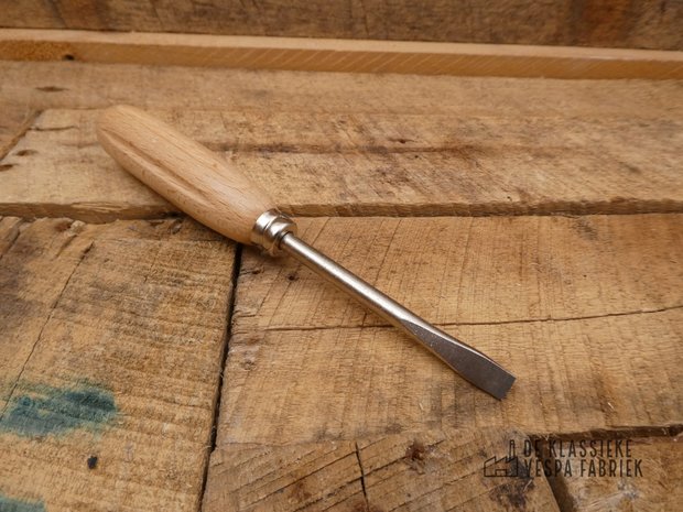 Screwdriver flat with original wooden handle