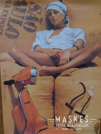 Poster vespa Rally Oranje 1 girl
